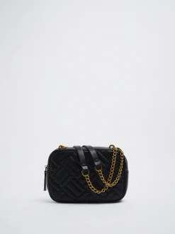 Quilted Crossbody Bag With Chain|Parfois Online
