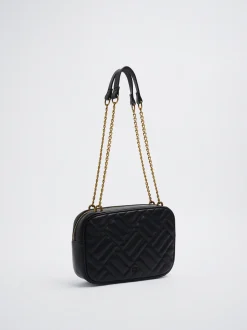Quilted Crossbody Bag With Chain|Parfois Online