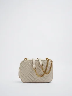 Quilted Crossbody Bag With Chain|Parfois Cheap