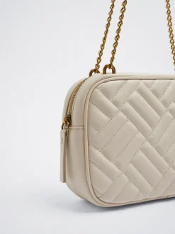 Quilted Crossbody Bag With Chain|Parfois Cheap