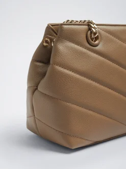 Quilted Crossbody Bag With Chain|Parfois Shop