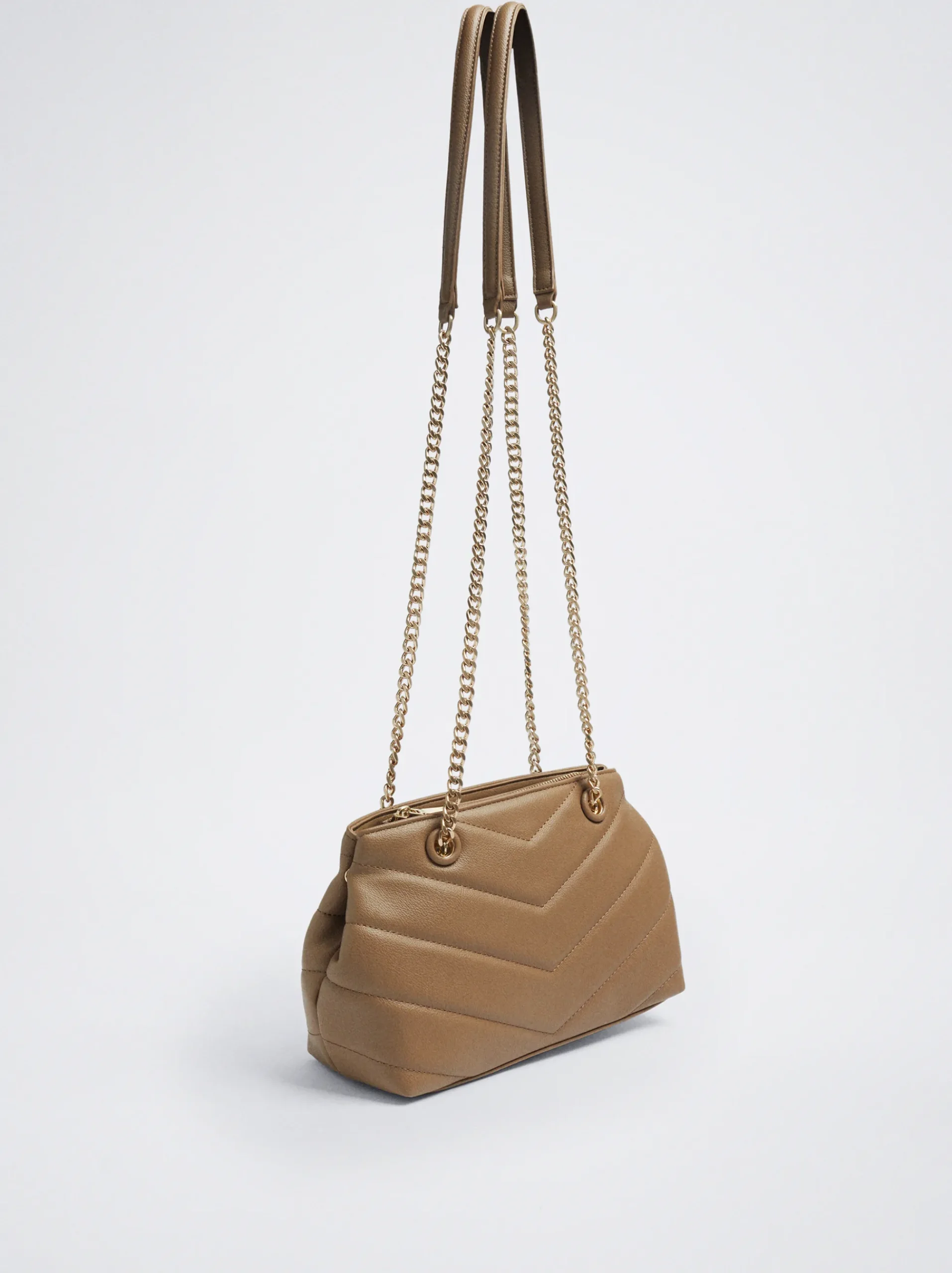Quilted Crossbody Bag With Chain|Parfois Shop