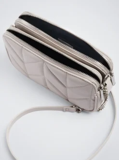 Quilted Crossbody Bag With Chain|Parfois Store