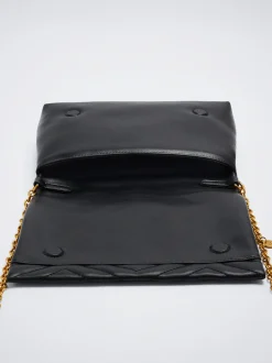 Quilted Crossbody Bag With Chain|Parfois Cheap
