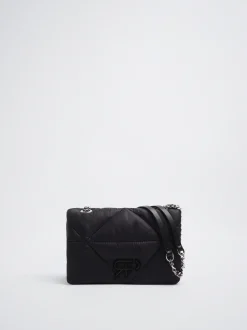 Quilted Crossbody Bag With Chain|Parfois Cheap
