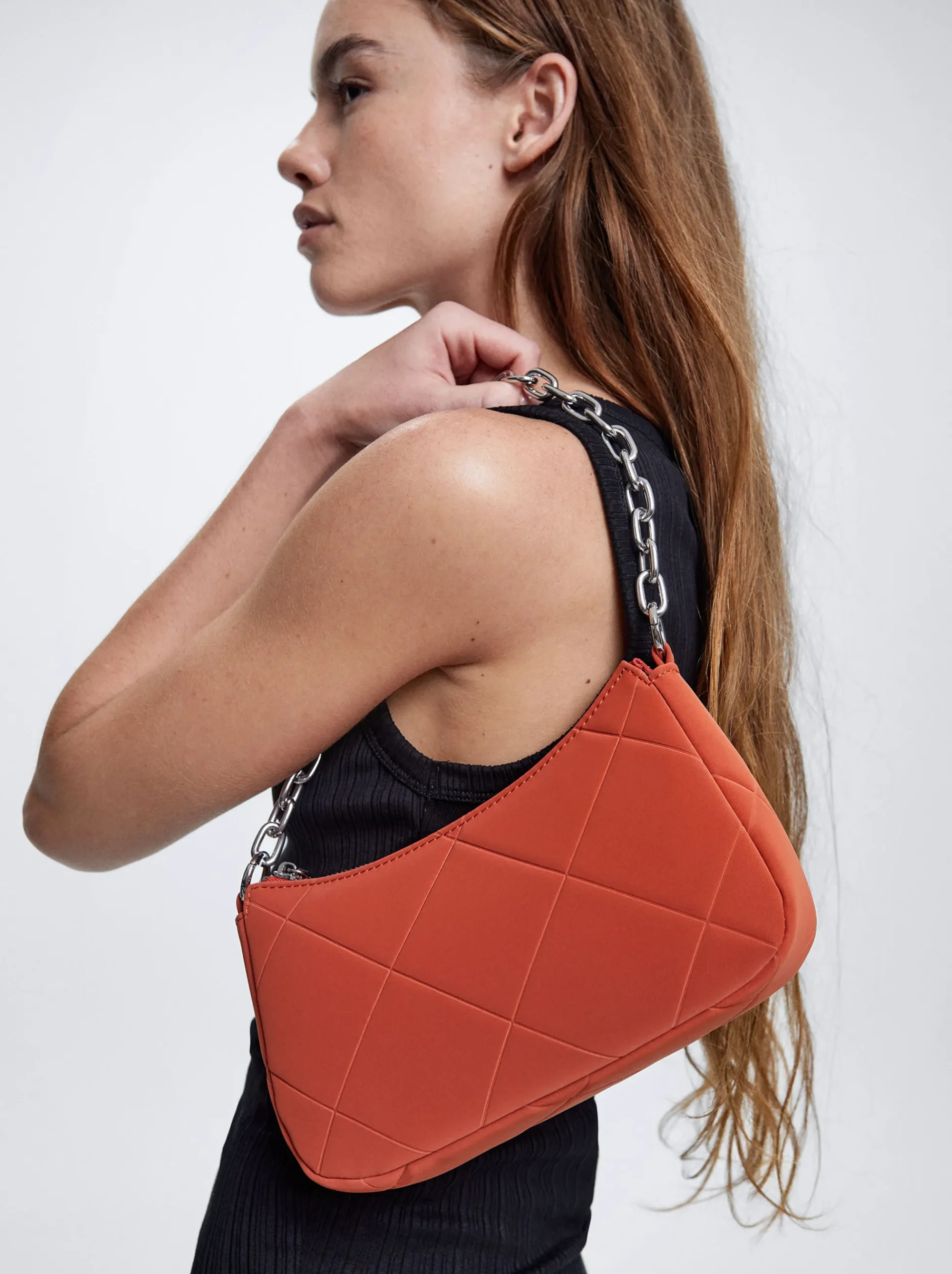 Quilted Shoulder Bag With Chain|Parfois Best Sale