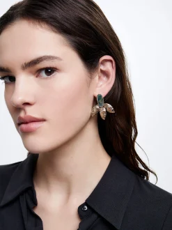 Resin Earrings With Flower|Parfois Best Sale