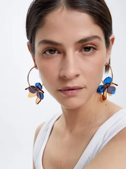 Resin Flower Hoop Earrings|Parfois Store