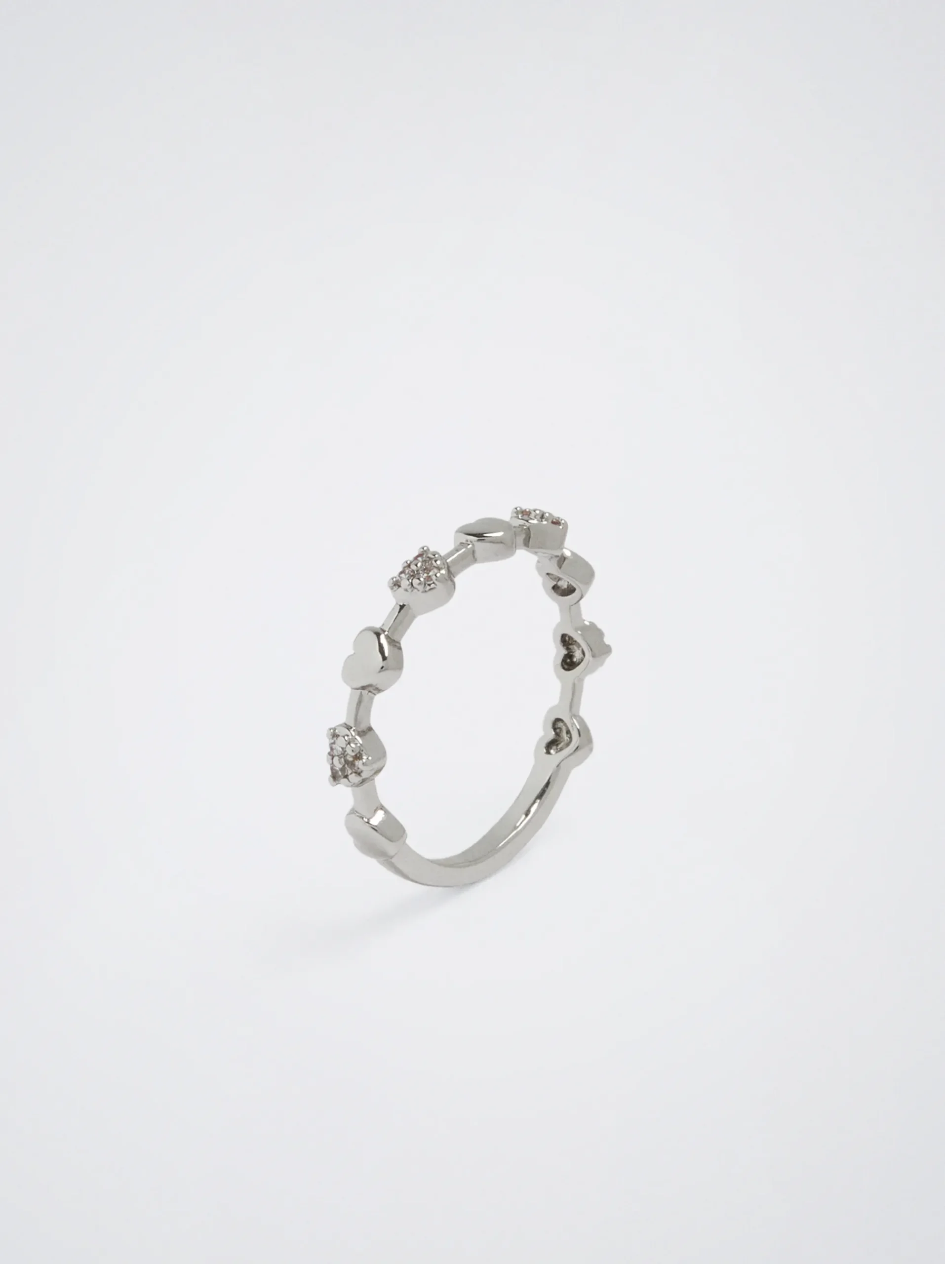 Ring With Hearts And Zirconia|Parfois Flash Sale
