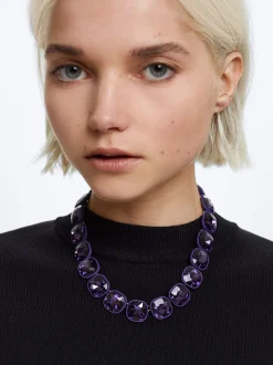 Rubber Necklace With Crystals|Parfois Outlet