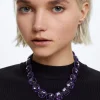Rubber Necklace With Crystals|Parfois New