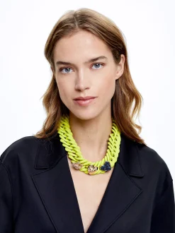 Rubber Necklace With Heart|Parfois Flash Sale