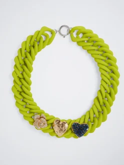 Rubber Necklace With Heart|Parfois Flash Sale