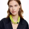 Rubber Necklace With Heart|Parfois Flash Sale