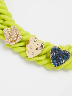 Rubber Necklace With Heart|Parfois Flash Sale