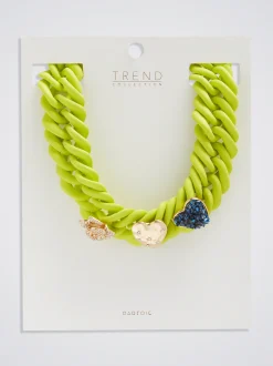 Rubber Necklace With Heart|Parfois Flash Sale