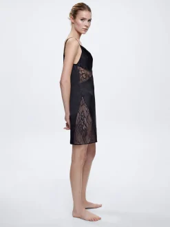 Sateen Nightdress With Lace Detail|Parfois Clearance