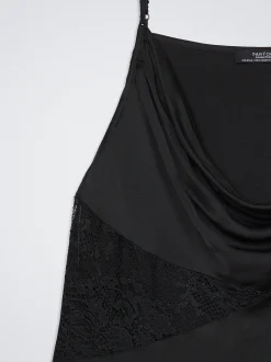 Sateen Nightdress With Lace Detail|Parfois Clearance