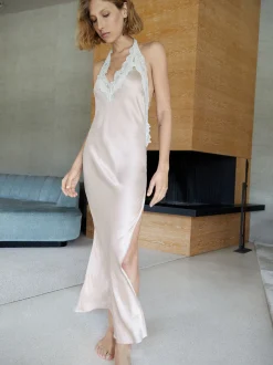 Sateen Nightdress With Lace Detail|Parfois Fashion