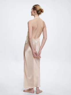Sateen Nightdress With Lace Detail|Parfois Fashion