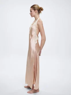 Sateen Nightdress With Lace Detail|Parfois Fashion