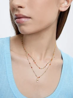 Set Of 925 Silver Necklaces With Semiprecious Stone|Parfois Online