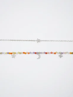 Set Of 925 Silver Necklaces With Zirconia|Parfois Sale
