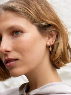 Set Of Earrings With Charms And Zirconia|Parfois Flash Sale
