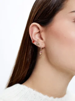 Set Of Earrings With Charms And Zirconia|Parfois Flash Sale