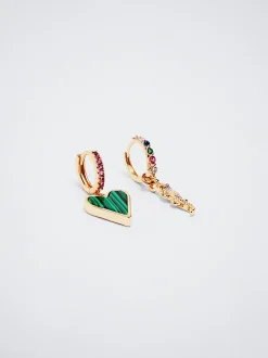 Set Of Earrings With Charms And Zirconia|Parfois Fashion