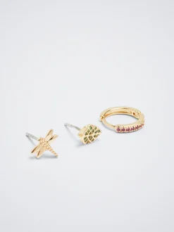 Set Of Earrings With Charms And Zirconia|Parfois Sale