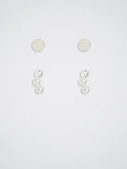 Set Of Earrings With Crystals|Parfois Clearance
