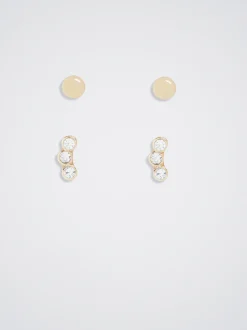 Set Of Earrings With Crystals|Parfois Flash Sale