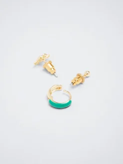Set Of Earrings With Cubic Zirconia|Parfois New