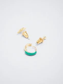 Set Of Earrings With Cubic Zirconia|Parfois Cheap