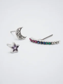 Set Of Earrings With Cubic Zirconia|Parfois Store
