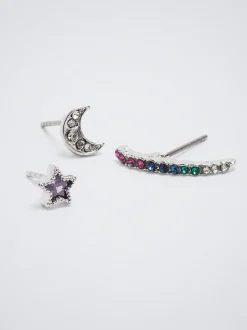 Set Of Earrings With Cubic Zirconia|Parfois New