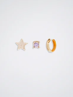 Set Of Earrings With Cubic Zirconia|Parfois Shop