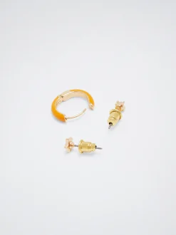 Set Of Earrings With Cubic Zirconia|Parfois Shop