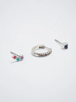 Set Of Earrings With Cubic Zirconia|Parfois Hot