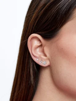 Set Of Earrings With Cubic Zirconia|Parfois Online
