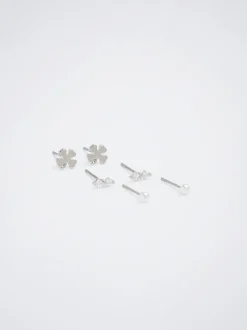 Set Of Earrings With Cubic Zirconia|Parfois Online