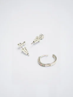 Set Of Earrings With Cubic Zirconia|Parfois Store