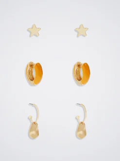Set Of Earrings With Star|Parfois Shop