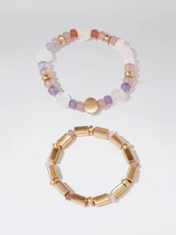 Set Of Elastic Bracelets With Stone|Parfois New
