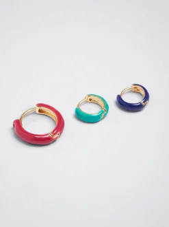 Set Of Enamel Hoops|Parfois Fashion