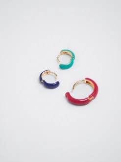 Set Of Enamel Hoops|Parfois Fashion