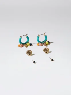 Set Of Hoop Earrings With Resin|Parfois Best
