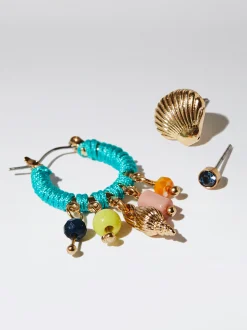 Set Of Hoop Earrings With Resin|Parfois Best