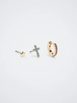 Set Of Hoops With Charms And Zirconia|Parfois Outlet